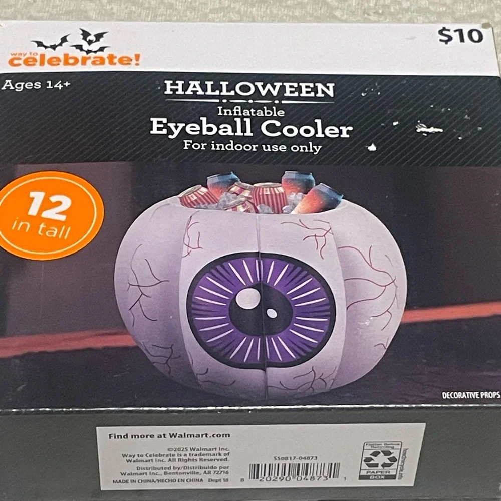 🔴 3/$12 Way to Celebrate!‎ Halloween Inflatable Purple Eyeball Cooler!